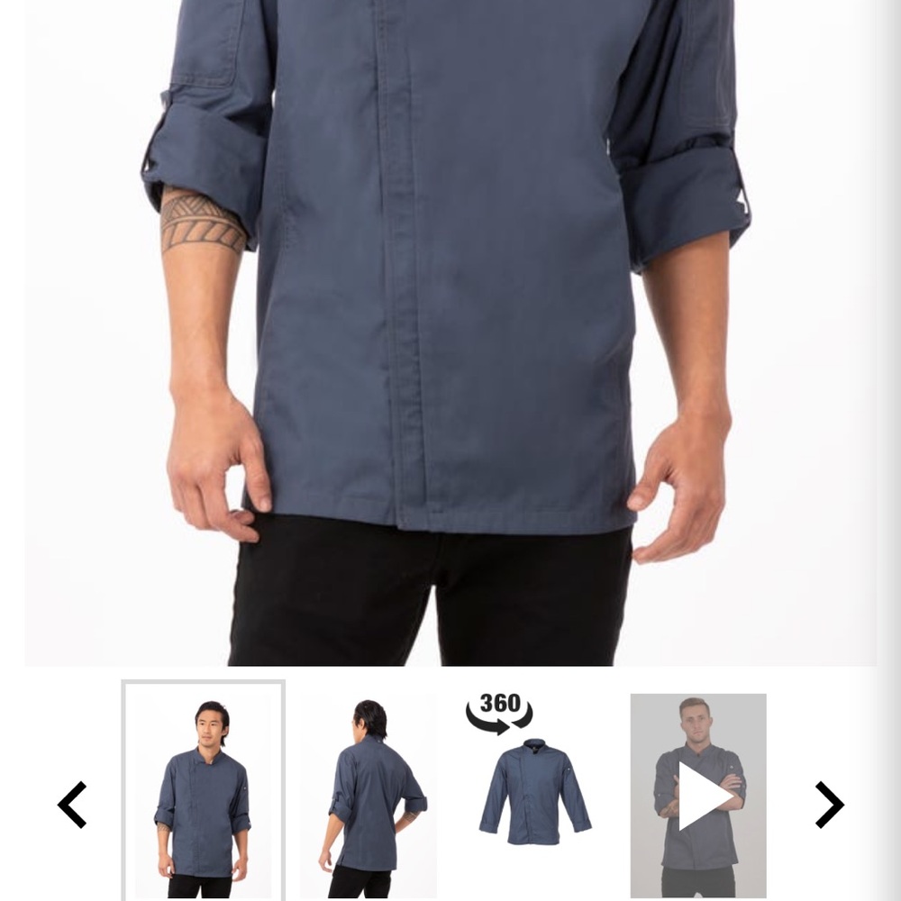 Men's Navy Chef Jacket - Unbranded